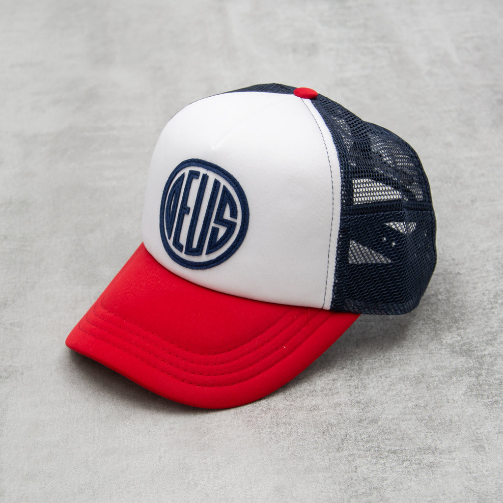 Deus ex Machina Pill Trucker Cap - Red / Navy 1