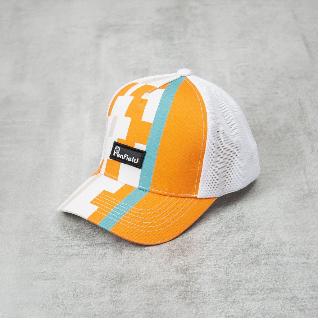 Penfield Print Trucker Cap - Apricot Geo 1