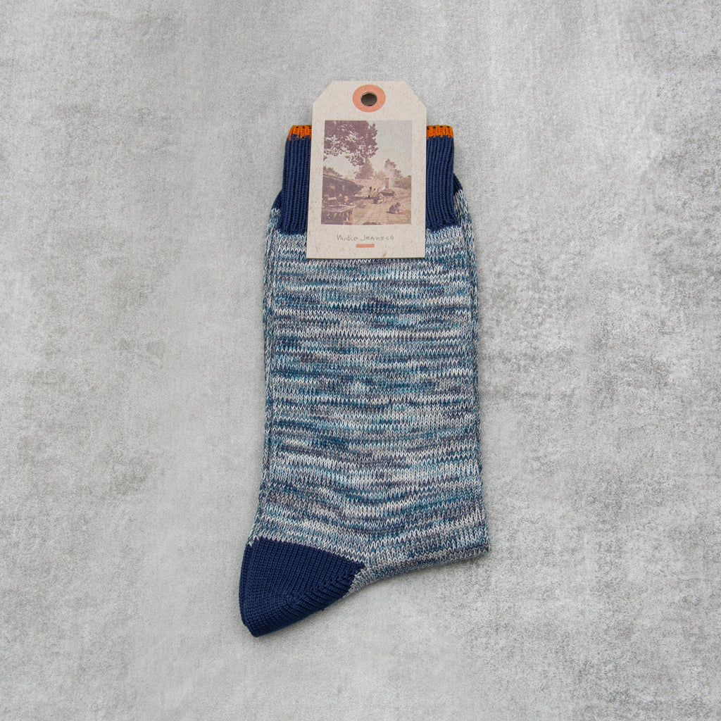 Nudie Rasmusson Multi Yarn Sock - Blue 1