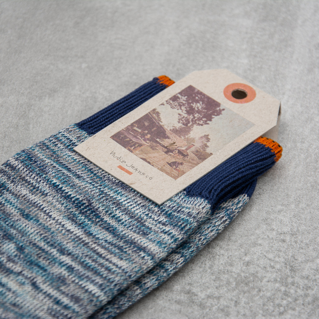Nudie Rasmusson Multi Yarn Sock - Blue 2