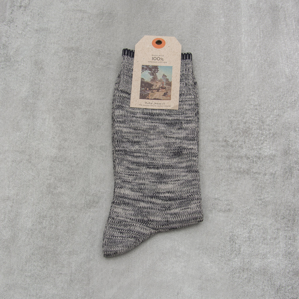 Nudie Rasmusson Multi Yarn Sock - Dark Grey 1