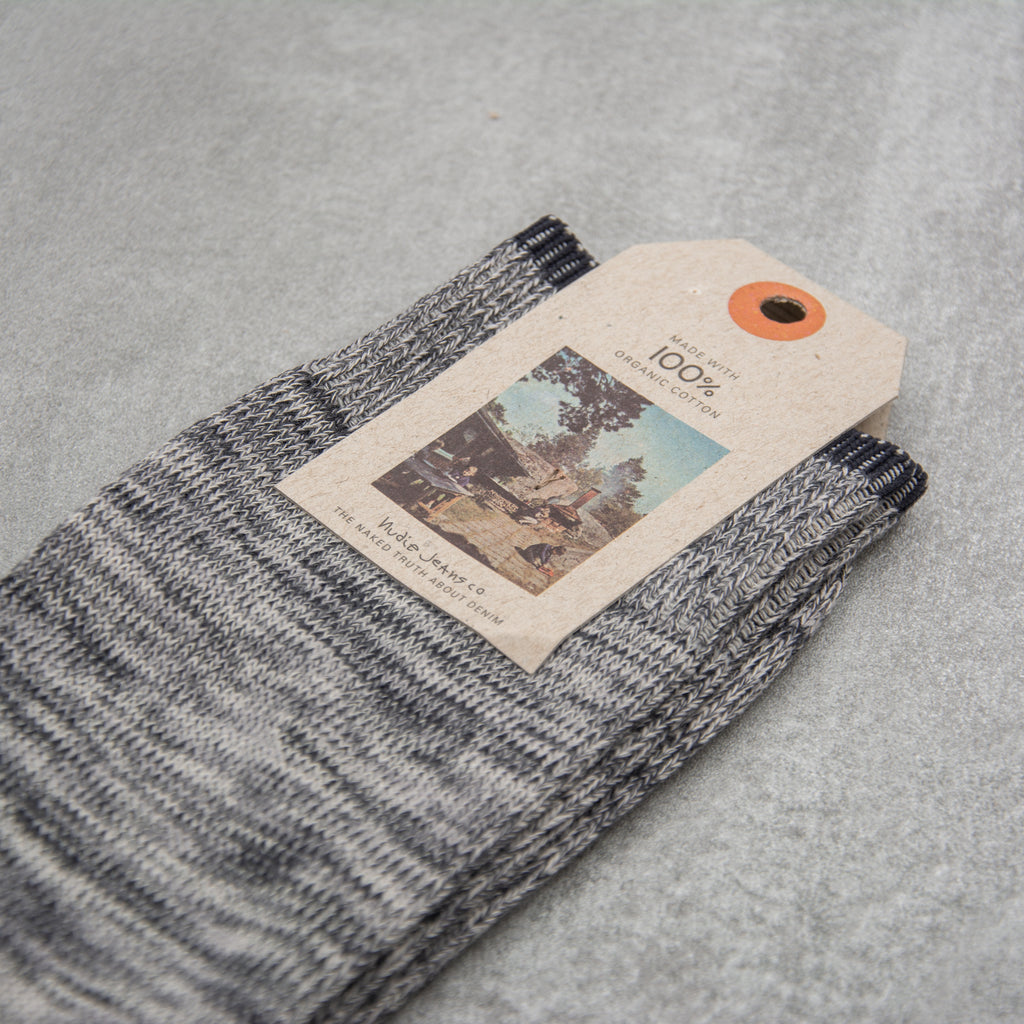 Nudie Rasmusson Multi Yarn Sock - Dark Grey 2