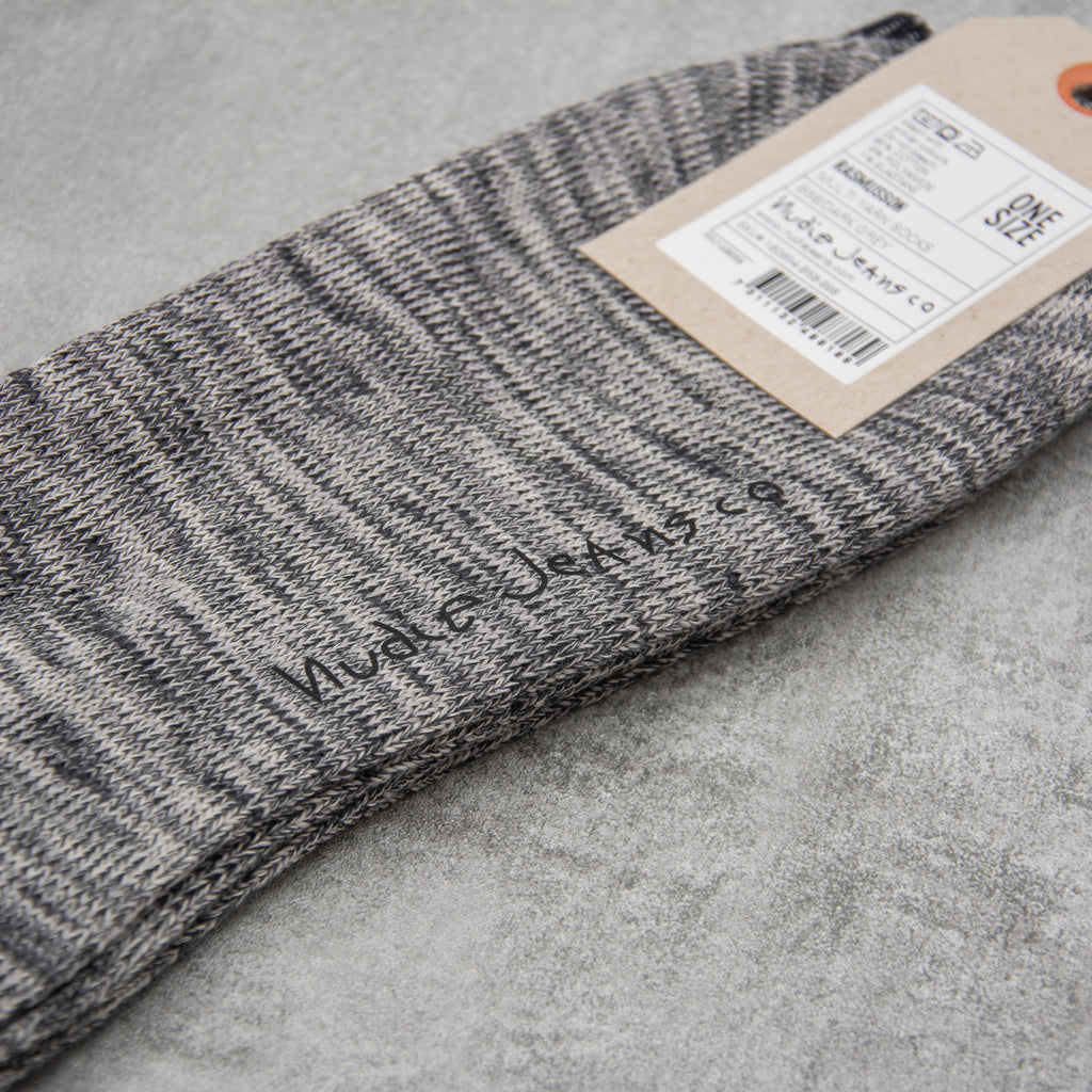 Nudie Rasmusson Multi Yarn Sock - Dark Grey 3