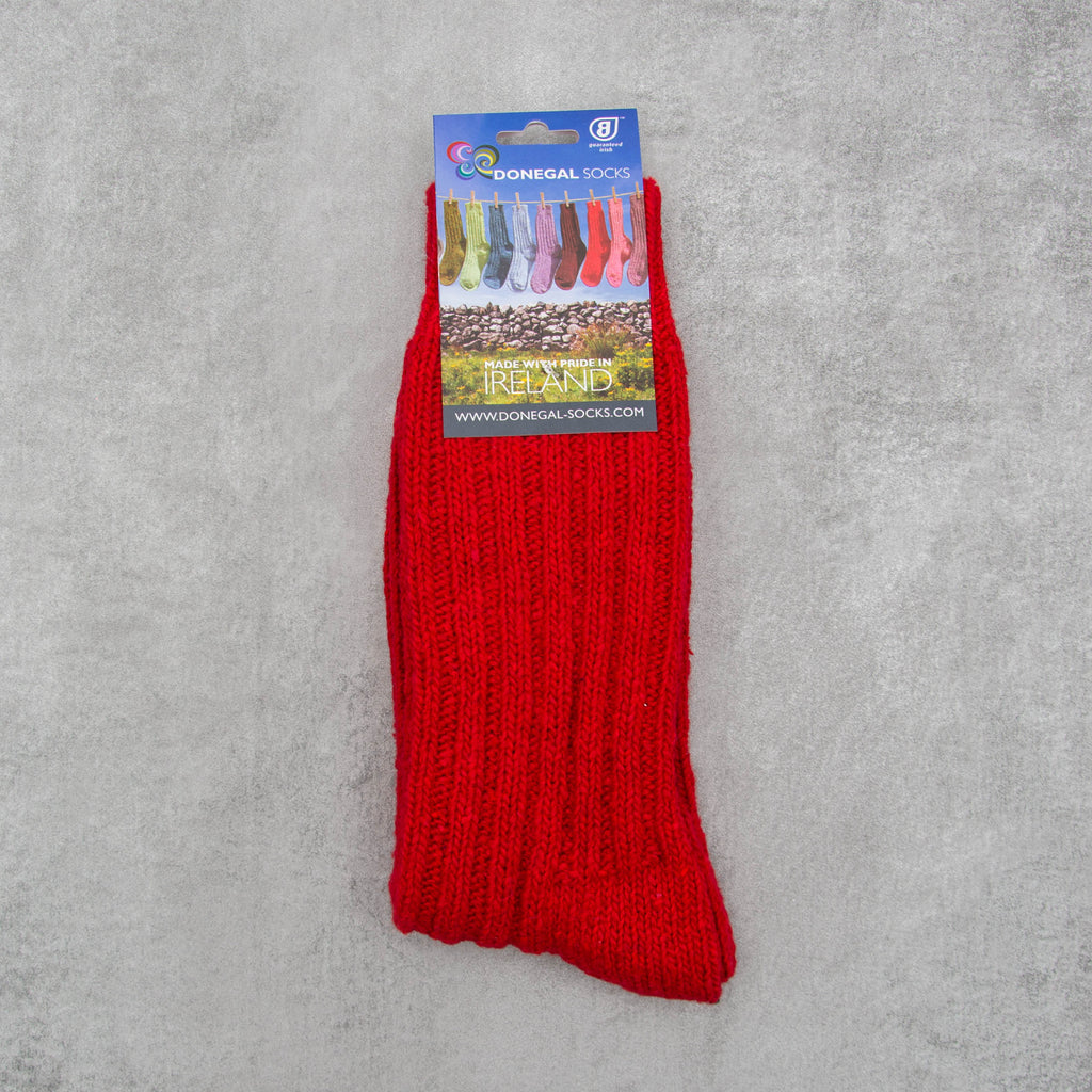 Donegal Socks in traditional Wool - 313 Red 1