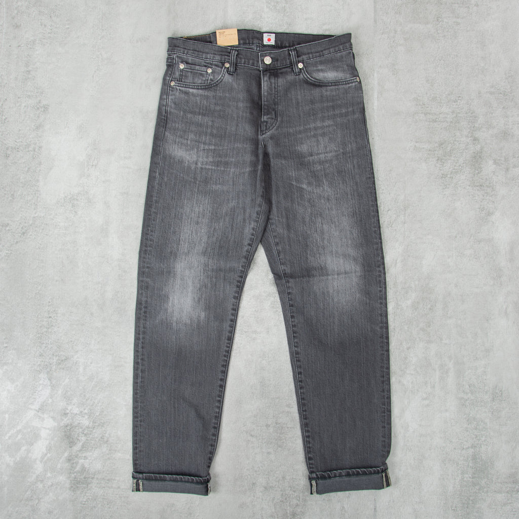 Edwin Regular Tapered Jeans Kaihara Stretch - Black x Black / Grey Used 3