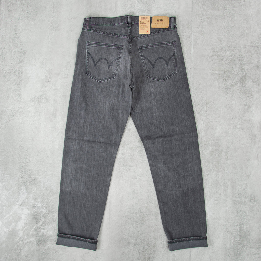 Edwin Regular Tapered Jeans Kaihara Stretch - Black x Black / Grey Used 1
