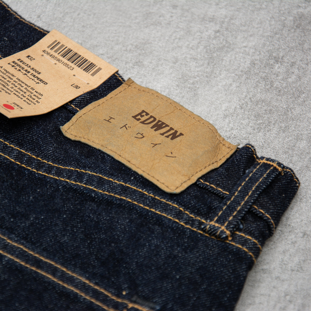 Edwin Regular Tapered Jeans Kaihara Stretch - Pure Indigo Blue Rinse 6