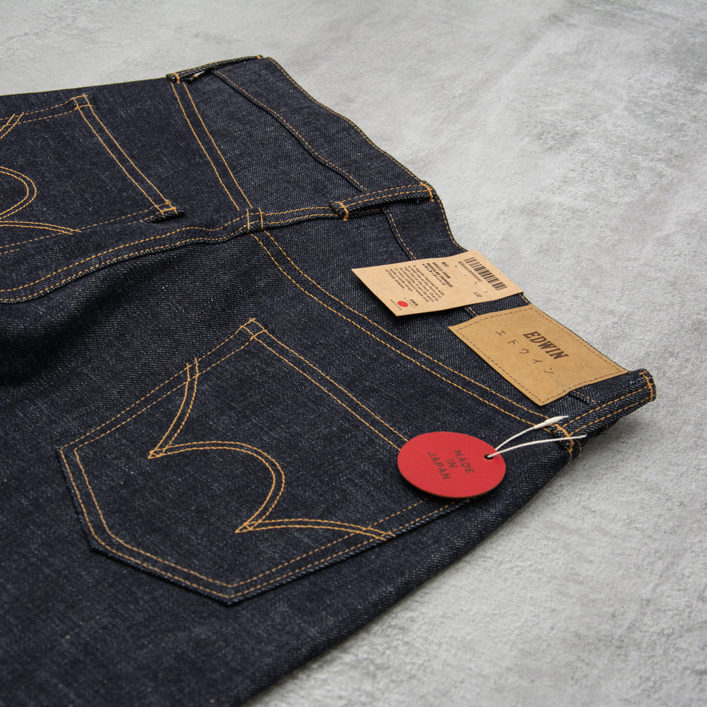 Edwin Regular Tapered Jeans Nihon Menpu - Rainbow Dark Pure Indigo Unwashed 5