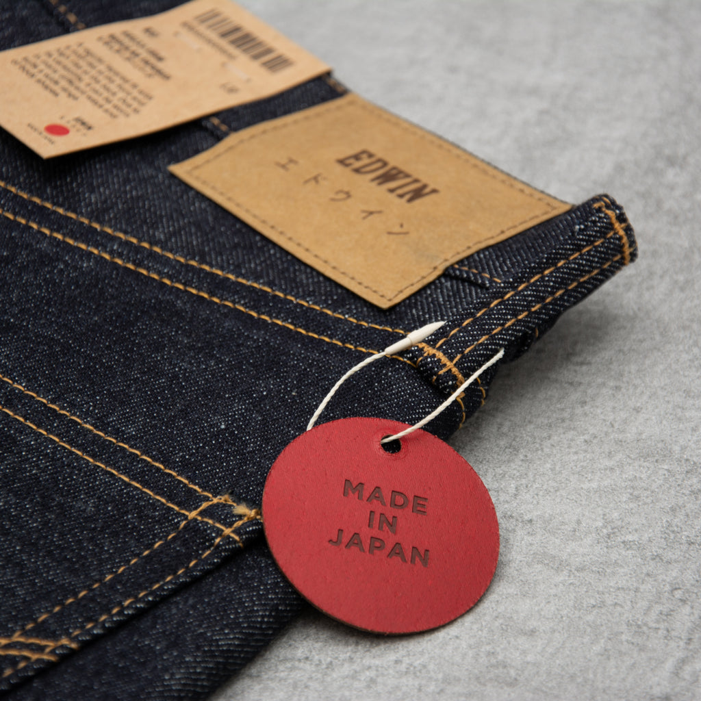 Edwin Regular Tapered Jeans Nihon Menpu - Rainbow Dark Pure Indigo Unwashed 6