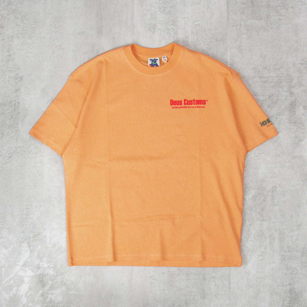 Deus ex Machina Service Manual Tee - Sunkist Orange 1