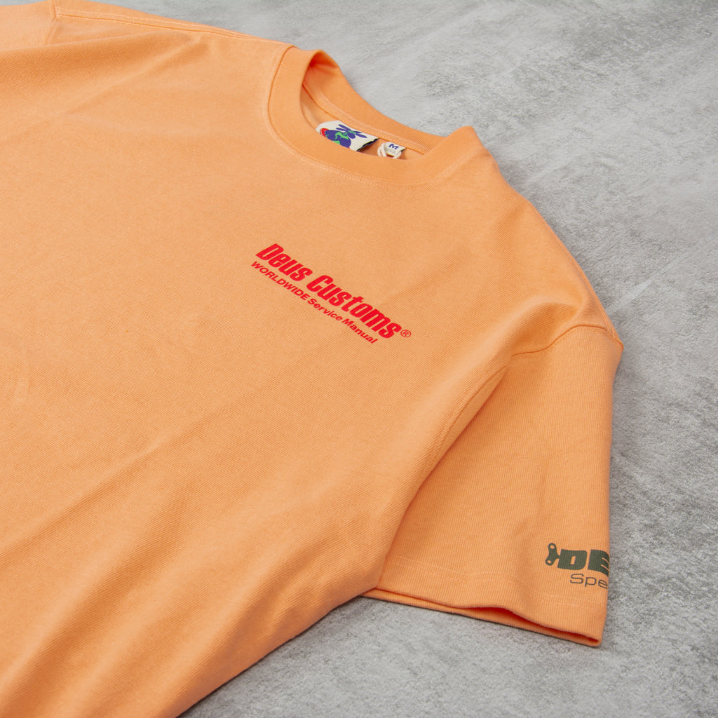 Deus ex Machina Service Manual Tee - Sunkist Orange 3