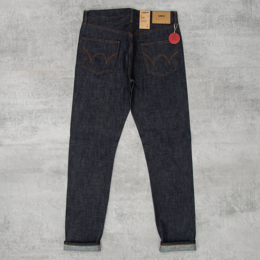 Edwin Slim Tapered Jeans Nihon Menpu - Rainbow Dark Pure Indigo Unwashed 1