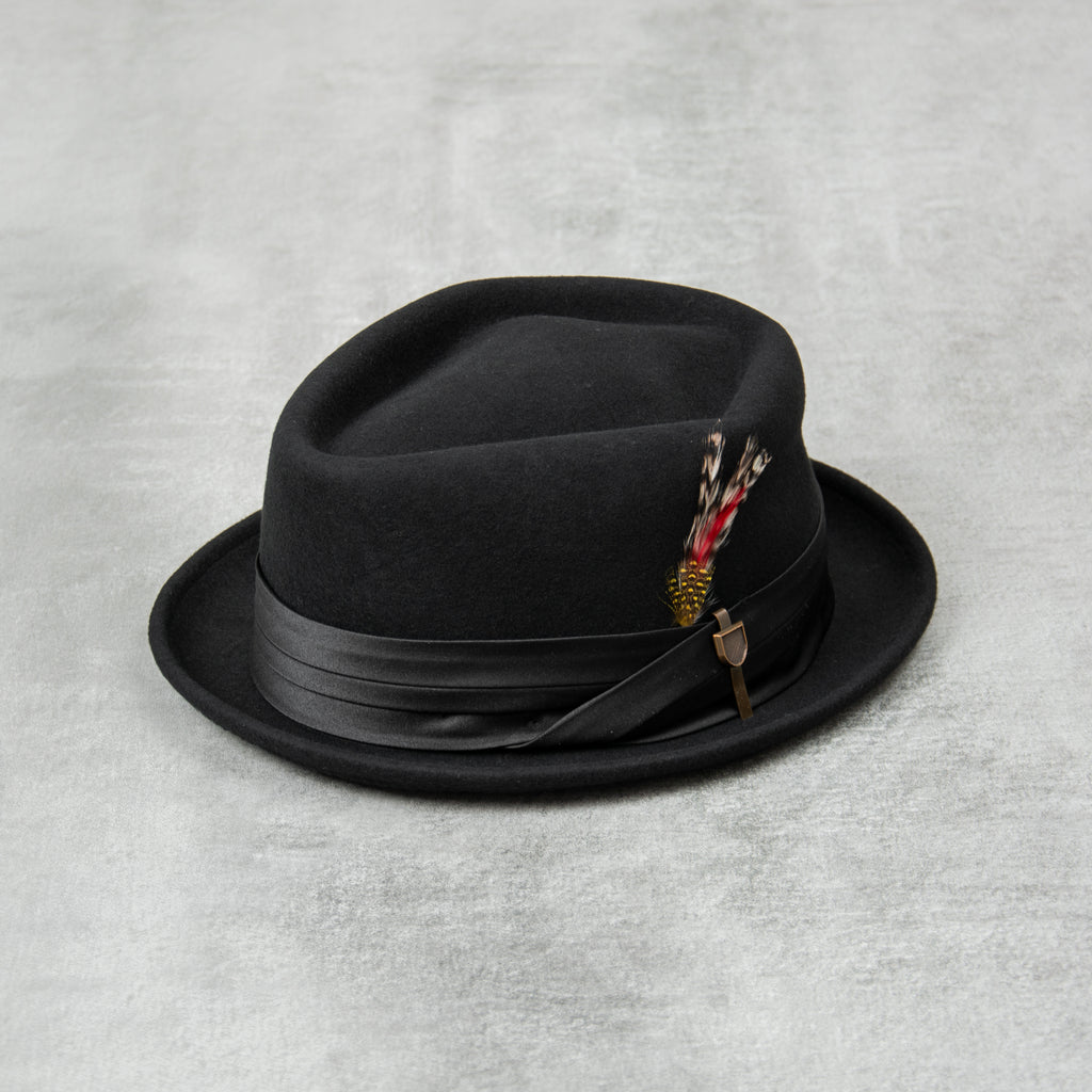 Brixton Stout Pork Pie Hat - Black / Black 1