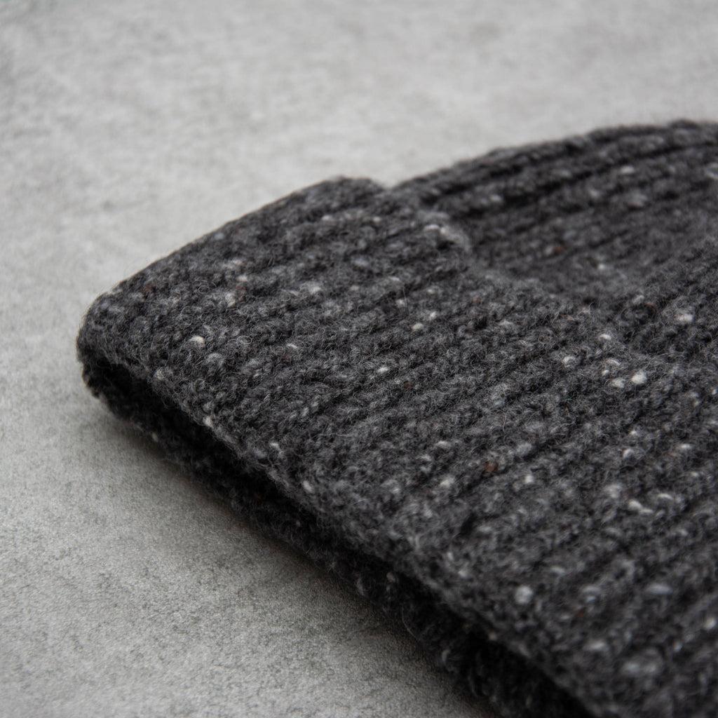 Donegal Wool Beanie - Charcoal 2